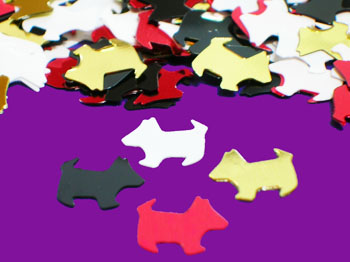 Dog Confetti, Black, Red, White & Gold by the packet or pound